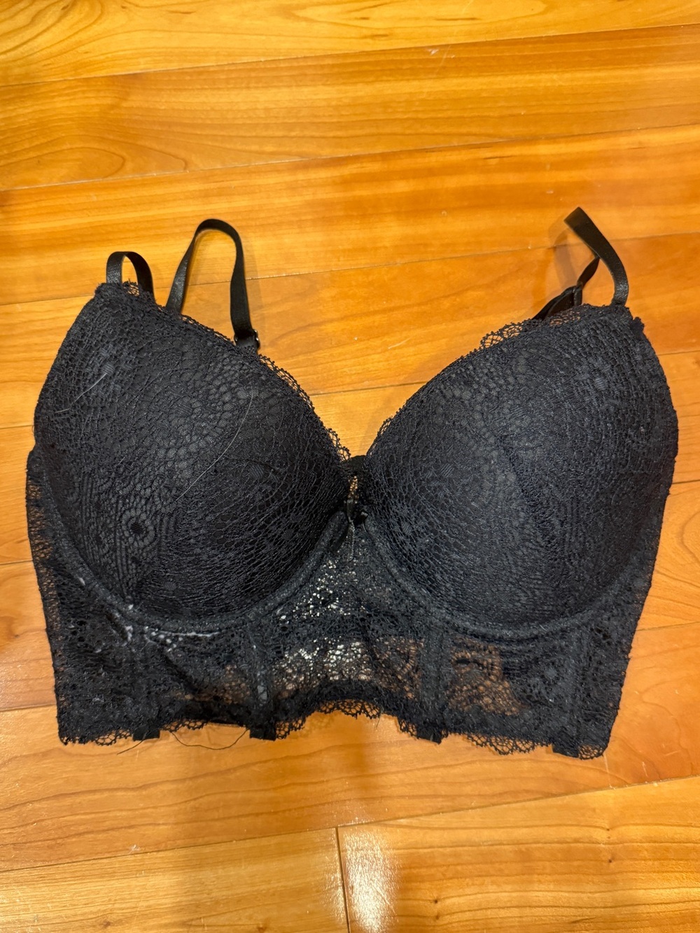 Lace Longline Bralette - Black